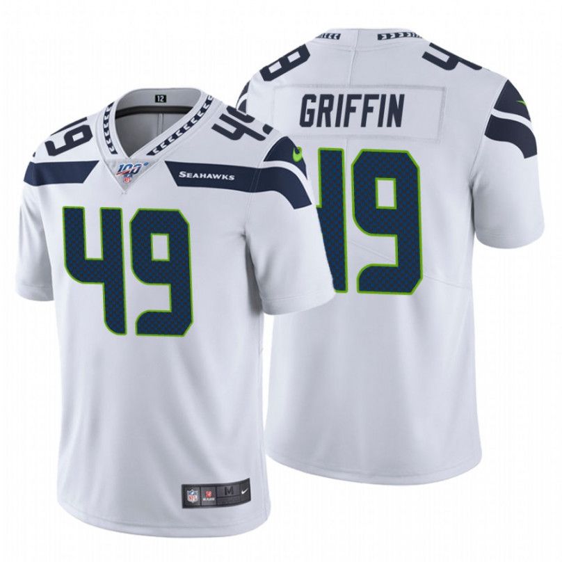 Men Seattle Seahawks #49 Shaquem Griffin Nike White 100th Vapor Limited NFL Jersey